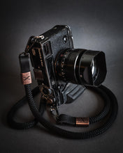 Load image into Gallery viewer, X Copper - Black Rope -Black Leather Camera Strap - Hyperion Handmade Camera Straps