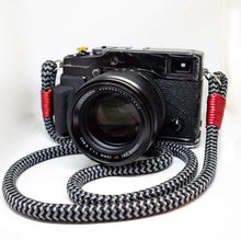 Load image into Gallery viewer, Black - Grey Acrylic Camera Strap - Hyperion Handmade Camera Straps