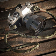 Load image into Gallery viewer, Black-Olive Acrylic Camera Strap - Hyperion Handmade Camera Straps