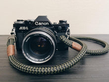 Load image into Gallery viewer, Black-Olive Acrylic Camera Strap - Hyperion Handmade Camera Straps