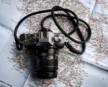 Load image into Gallery viewer, Black PU Leather Braided Camera Strap - Hyperion Handmade Camera Straps