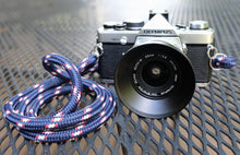 Load image into Gallery viewer, Blue White Red Acrylic Camera Strap - Hyperion Handmade Camera Straps