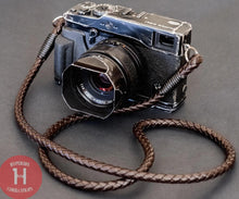 Load image into Gallery viewer, Brown PU Leather Braided Camera Strap - Hyperion Handmade Camera Straps
