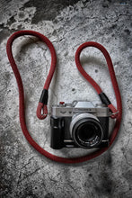 Load image into Gallery viewer, Checkered Black/Red Acrylic Camera Strap - Hyperion Handmade Camera Straps
