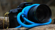 Load image into Gallery viewer, Electric Blue Acrylic Camera Strap - Hyperion Handmade Camera Straps