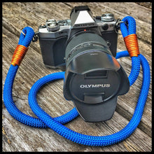 Load image into Gallery viewer, Electric Blue Acrylic Camera Strap - Hyperion Handmade Camera Straps