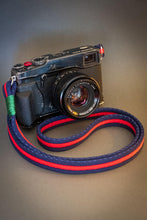 Load image into Gallery viewer, Flat Blue/Red Acrylic Camera Strap - Hyperion Handmade Camera Straps