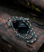 Load image into Gallery viewer, Green -Black-Gold Camera Strap - Hyperion Handmade Camera Straps