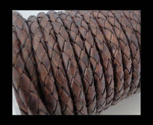 Load image into Gallery viewer, Real Leather Vintage Dark Brown Braided Camera Strap Round 8mm - Hyperion Handmade Camera Straps