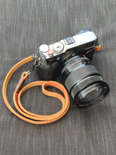 Load image into Gallery viewer, Real Pull-Up Waxed Leather Camera Strap - Cognac 10mm - Hyperion Handmade Camera Straps