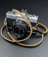 Load image into Gallery viewer, Real Pull-Up Waxed Leather Camera Strap - Olive Green 10mm - Hyperion Handmade Camera Straps