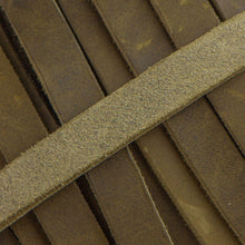 Load image into Gallery viewer, Real Pull-Up Waxed Leather Camera Strap - Olive Green 10mm - Hyperion Handmade Camera Straps