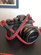Load image into Gallery viewer, Red-Black Camera Strap - Hyperion Handmade Camera Straps