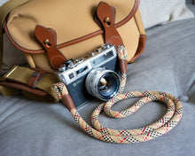 Load image into Gallery viewer, Tartan Beige Camera Strap - Hyperion Handmade Camera Straps