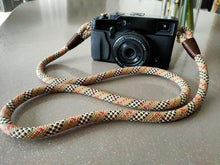 Load image into Gallery viewer, Tartan Beige Camera Strap - Hyperion Handmade Camera Straps