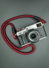 Load image into Gallery viewer, Tiled Black/Red Camera Strap - Hyperion Handmade Camera Straps