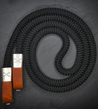 Load image into Gallery viewer, X Black -Cognac Leather Camera Strap - Silver X - Hyperion Handmade Camera Straps