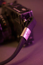 Load image into Gallery viewer, X Leather Camera Strap Black - Silver X 15mm - Hyperion Handmade Camera Straps