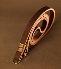 Load image into Gallery viewer, X Leather Camera Strap Dark Brown 15mm - Hyperion Handmade Camera Straps