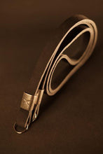 Load image into Gallery viewer, X Leather Camera Strap Grey 15mm - Silver X - Hyperion Handmade Camera Straps
