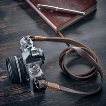 Load image into Gallery viewer, Real Pull-Up  Waxed Leather Camera Strap - Brown 15mm
