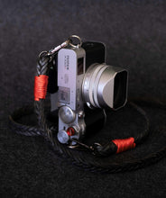 Load image into Gallery viewer, Black Braided Flat Leather Camera Strap - Hyperion Handmade Camera Straps
