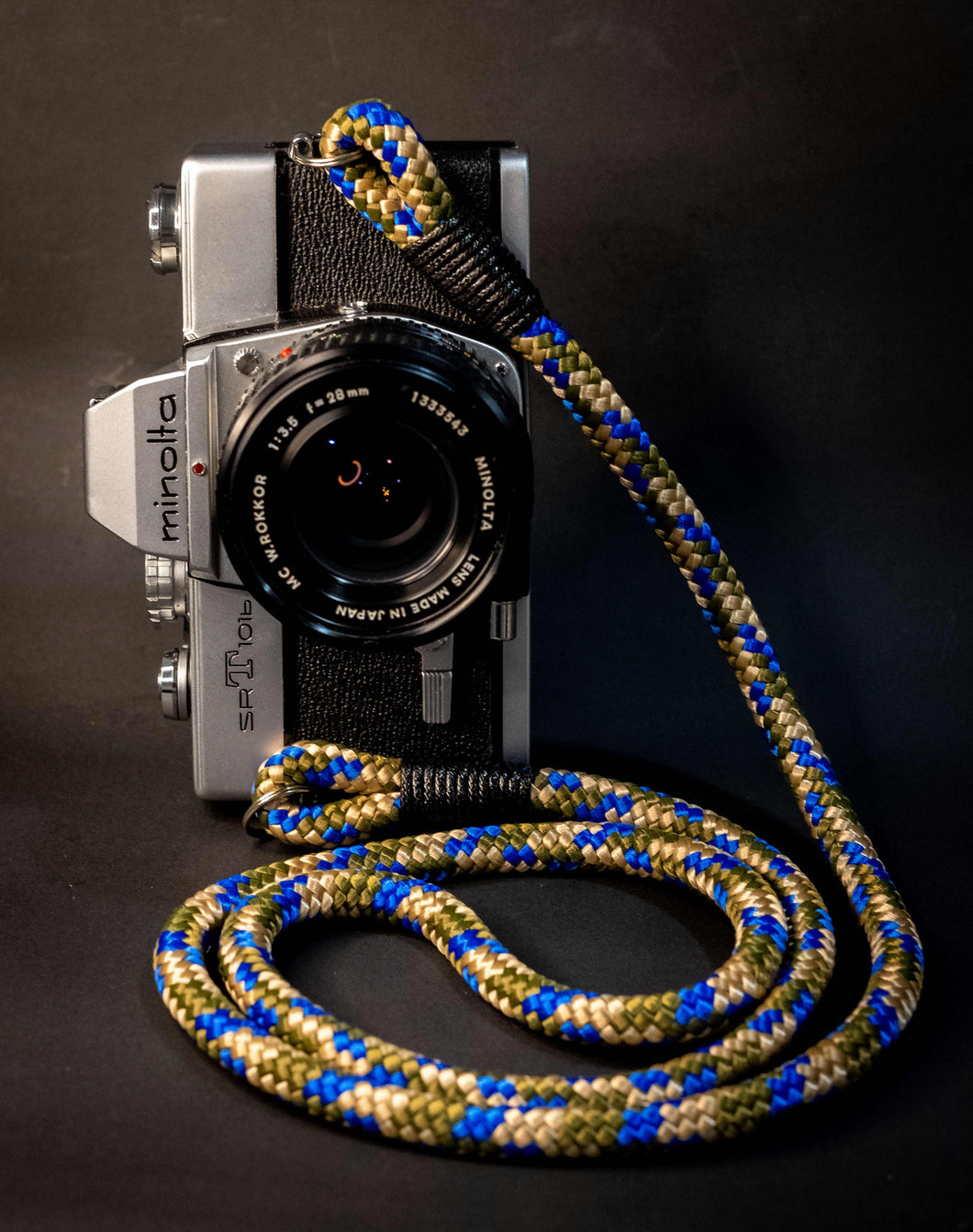 Blue/Olive/Gold Handmade Camera Strap - Hyperion Handmade Camera Straps