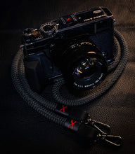 Load image into Gallery viewer, Personalized Black/Red X Straps - Hyperion Handmade Camera Straps
