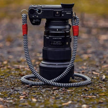 Load image into Gallery viewer, Black - Grey Acrylic Camera Strap - Hyperion Handmade Camera Straps
