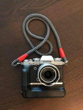 Load image into Gallery viewer, Black - Grey Acrylic Camera Strap - Hyperion Handmade Camera Straps

