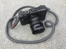 Load image into Gallery viewer, Black - Grey Acrylic Camera Strap - Hyperion Handmade Camera Straps
