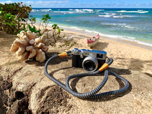 Load image into Gallery viewer, Black - Grey Acrylic Camera Strap - Hyperion Handmade Camera Straps

