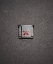 Load image into Gallery viewer, Black Hot Shoe Cover Red X - Hyperion Handmade Camera Straps
