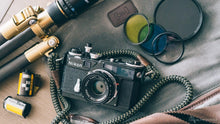 Load image into Gallery viewer, Black-Olive Acrylic Camera Strap - Hyperion Handmade Camera Straps
