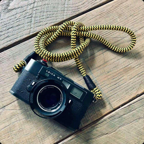 Black - Yellow Acrylic Camera Strap - Hyperion Handmade Camera Straps