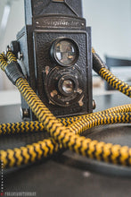 Load image into Gallery viewer, Black - Yellow Acrylic Camera Strap - Hyperion Handmade Camera Straps
