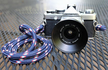Load image into Gallery viewer, Blue White Red Acrylic Camera Strap - Hyperion Handmade Camera Straps
