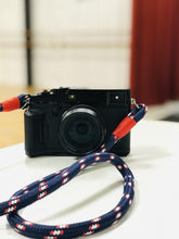 Load image into Gallery viewer, Blue White Red Acrylic Camera Strap - Hyperion Handmade Camera Straps
