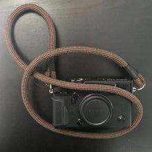 Load image into Gallery viewer, Checkered Brown/Black Camera Strap - Hyperion Handmade Camera Straps
