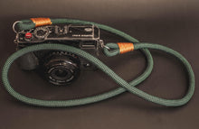 Load image into Gallery viewer, Checkered Dark Green/Black Camera Strap - Hyperion Handmade Camera Straps
