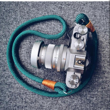 Load image into Gallery viewer, Checkered Dark Green/Black Camera Strap - Hyperion Handmade Camera Straps
