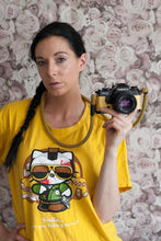 Load image into Gallery viewer, Checkered Yellow/Black Camera Strap - Hyperion Handmade Camera Straps
