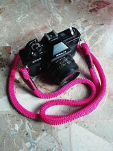 Load image into Gallery viewer, Dark Pink Acrylic Camera Strap - Hyperion Handmade Camera Straps
