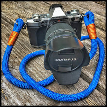 Load image into Gallery viewer, Electric Blue Acrylic Camera Strap - Hyperion Handmade Camera Straps
