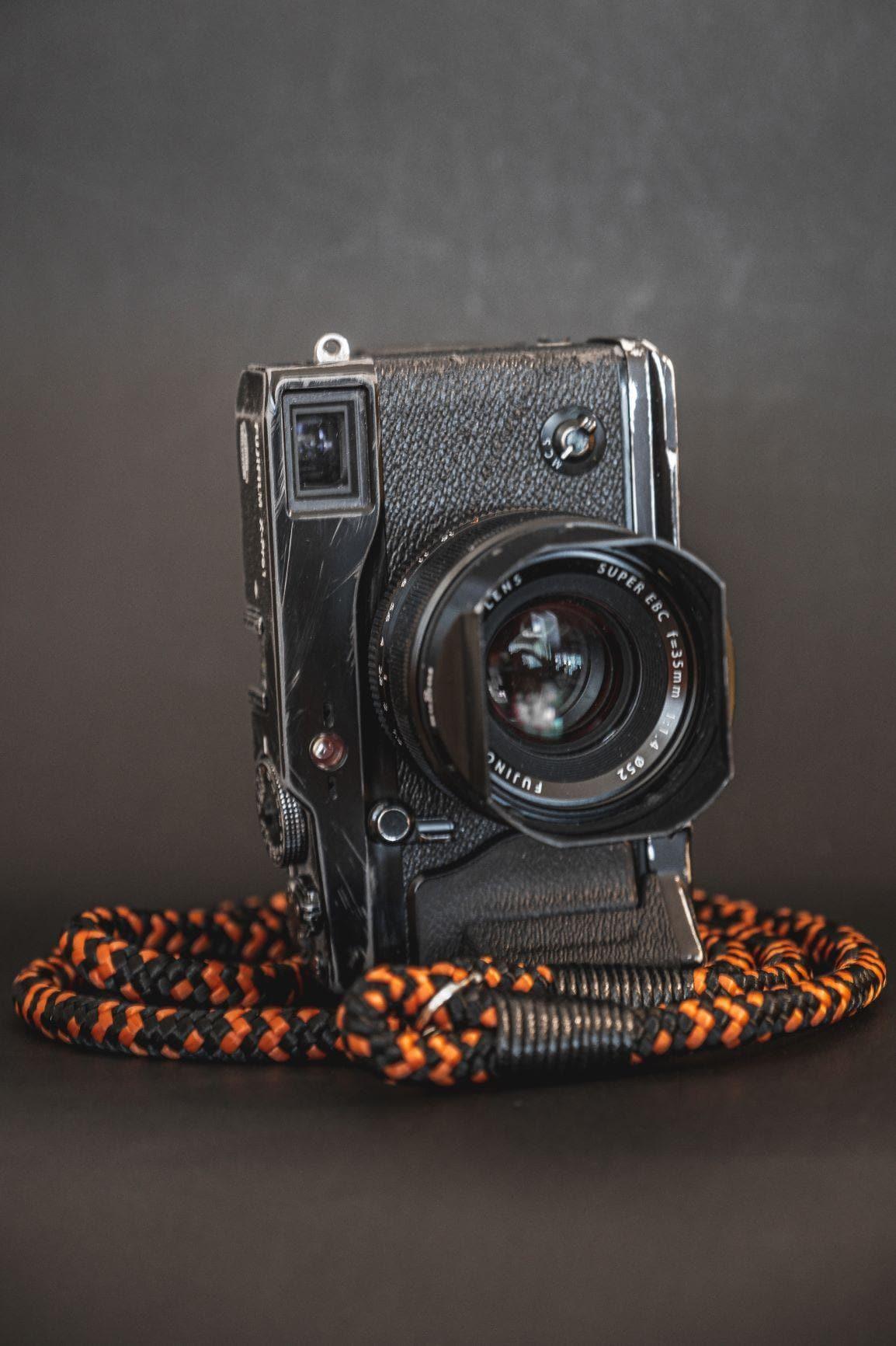 Fire Orange -Black Acrylic Camera Strap – Hyperion Handmade Camera Straps
