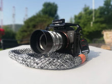 Load image into Gallery viewer, Flat 50 Shades of Grey Camera Strap - Hyperion Handmade Camera Straps
