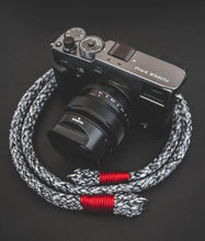 Load image into Gallery viewer, Flat 50 Shades of Grey Camera Strap - Hyperion Handmade Camera Straps
