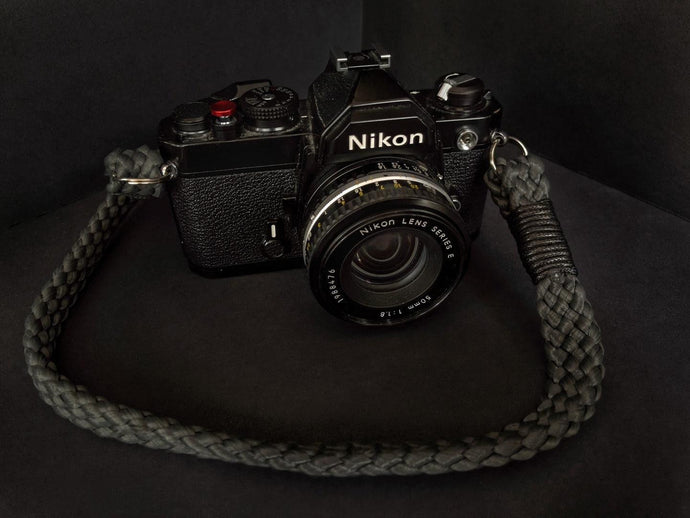 Flat Black Acrylic Camera Strap - Hyperion Handmade Camera Straps