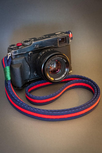 Flat Blue/Red Acrylic Camera Strap - Hyperion Handmade Camera Straps