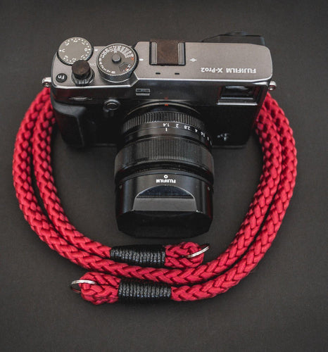 Flat Burgundy Acrylic Camera Strap - Hyperion Handmade Camera Straps